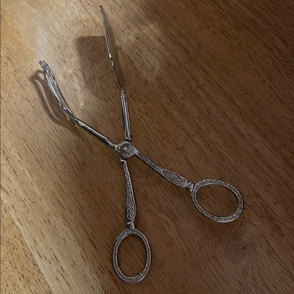 Pastry tongs Italian vintage E.P. Zinc retro cake tongs cake fork